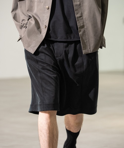 CITY TOKYO（シティトウキョウ）の「【CITY TOKYO/シティートーキョー】Urban cupro ｲｰｼﾞｰｼｮｰﾂ（その他パンツ・メンズ・ブラック/カーキ・1/2）」の2枚目の写真