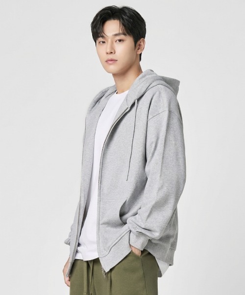Vini(ヴィニ)の「【Vini】裏起毛 ビッグシルエットパーカー(パーカー・レディース・グレー/ブラック・SMALL/MEDIUM/LARGE)」の3枚目の写真