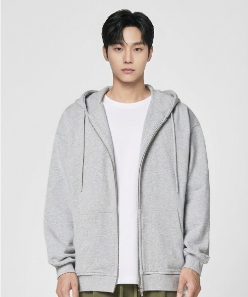 Vini(ヴィニ)の「【Vini】裏起毛 ビッグシルエットパーカー(パーカー・レディース・グレー/ブラック・SMALL/MEDIUM/LARGE)」の5枚目の写真