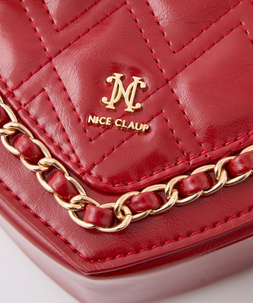 one after another NICE CLAUP（ワンアフターアナザーナイスクラップ）の「【Heart Collection】キルティングハートチェーンバッグ（ショルダーバッグ・レディース・アイボリー/ブラック/ピンク/レッド・FREE）」の5枚目の写真