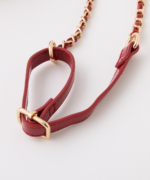 one after another NICE CLAUP（ワンアフターアナザーナイスクラップ）の「【Heart Collection】キルティングハートチェーンバッグ（ショルダーバッグ・レディース・アイボリー/ブラック/ピンク/レッド・FREE）」の7枚目の写真