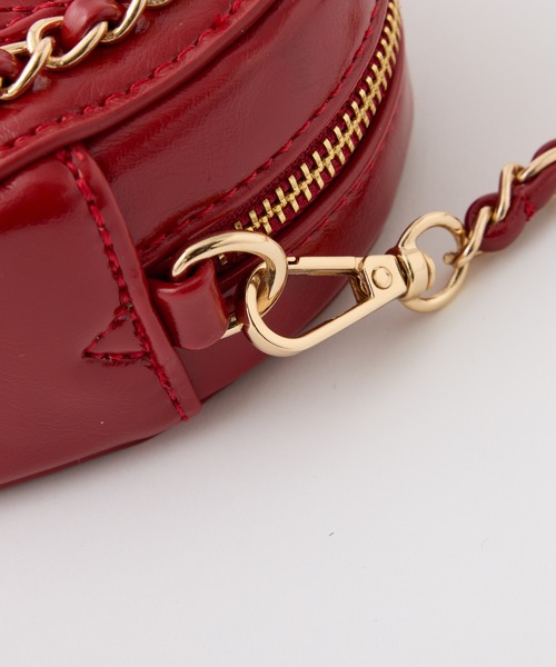 one after another NICE CLAUP（ワンアフターアナザーナイスクラップ）の「【Heart Collection】キルティングハートチェーンバッグ（ショルダーバッグ・レディース・アイボリー/ブラック/ピンク/レッド・FREE）」の8枚目の写真