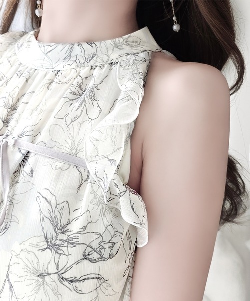 mily bilet(ミウィビレット)の「【mily bilet】女性らしさを引き立てるディテールが魅力。アメスリ リボンタイワンピース (ロング丈)(ワンピース・レディース・ブラック系1/アイボリー系1/ブラック/ドット・LARGE/MEDIUM/SMALL/X-LARGE)」の19枚目の写真