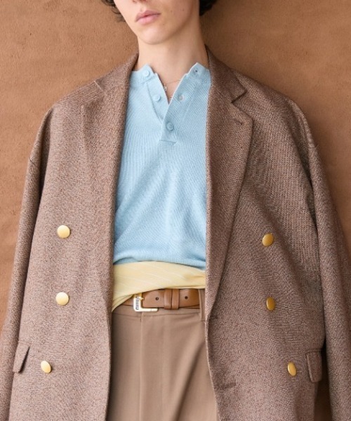 soerte（ソエルテ）の「Lame Blend Henley Neck Knit / ラメブレンドヘンリーネックニット（ニット/セーター・メンズ・グレー/アイボリー/ブラック/ライトブルー・1/2/3）」の19枚目の写真