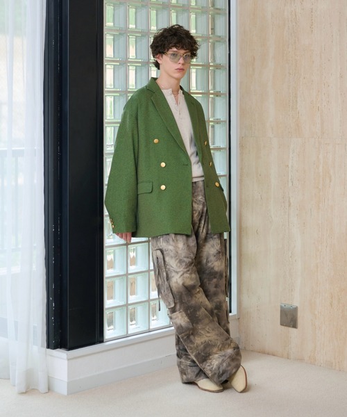 soerte（ソエルテ）の「Lame Blend Henley Neck Knit / ラメブレンドヘンリーネックニット（ニット/セーター・メンズ・グレー/アイボリー/ブラック/ライトブルー・1/2/3）」の7枚目の写真