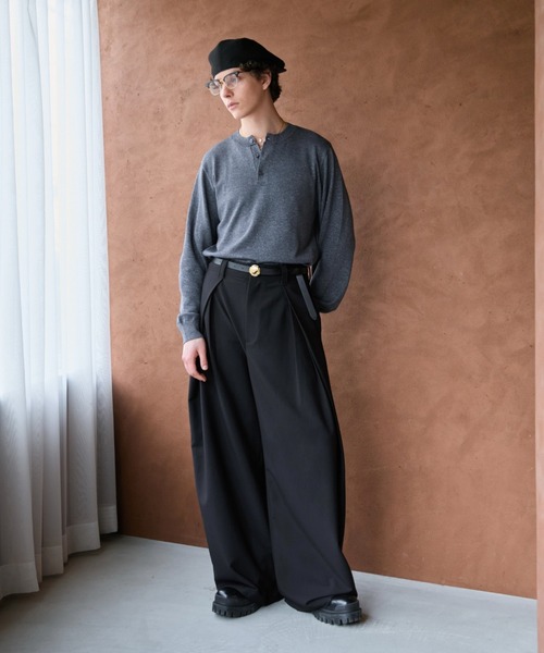 Lame Blend Henley Neck Knit / ラメブレンドヘンリーネックニット