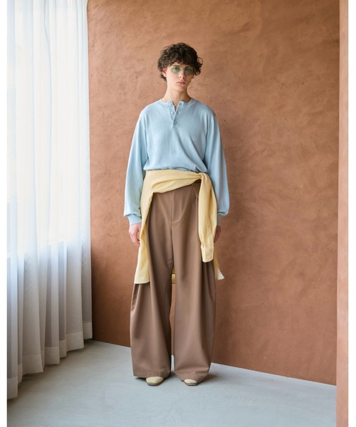 soerte（ソエルテ）の「Lame Blend Henley Neck Knit / ラメブレンドヘンリーネックニット（ニット/セーター・メンズ・グレー/アイボリー/ブラック/ライトブルー・1/2/3）」の16枚目の写真