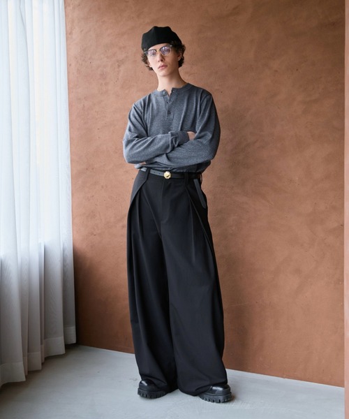 Lame Blend Henley Neck Knit / ラメブレンドヘンリーネックニット