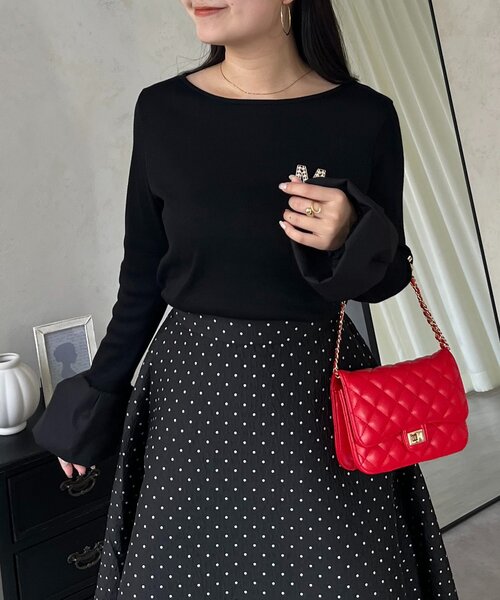 prose verse(プロズヴェール)の「袖バルーンリブカットトップス(Tシャツ/カットソー・レディース・オフホワイト/ブラウン/ブラック・LARGE/MEDIUM)」の16枚目の写真