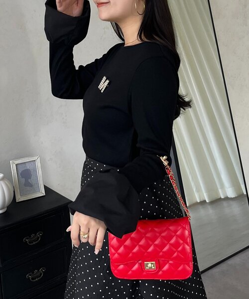 prose verse(プロズヴェール)の「袖バルーンリブカットトップス(Tシャツ/カットソー・レディース・オフホワイト/ブラウン/ブラック・LARGE/MEDIUM)」の17枚目の写真