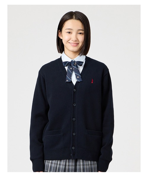 EASTBOY(イーストボーイ)の「カーディガン 綿 7G ニット 女子 制服 学生服 中学生 高校生 スクール(カーディガン/ボレロ・キッズ・ブラック/ライトグレー/ベージュ/ネイビー/オフホワイト・11号/9号/13号/7号)」の5枚目の写真