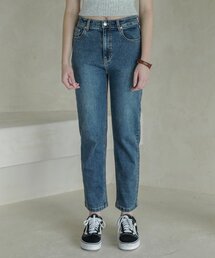 Lossy spandex boy-fit denim pants_washedblue