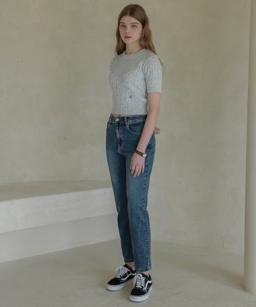 LOSSYROW(ロッシロー)の「Lossy spandex boy-fit denim pants_washedblue(デニムパンツ・レディース・その他・MEDIUM/SMALL)」の2枚目の写真