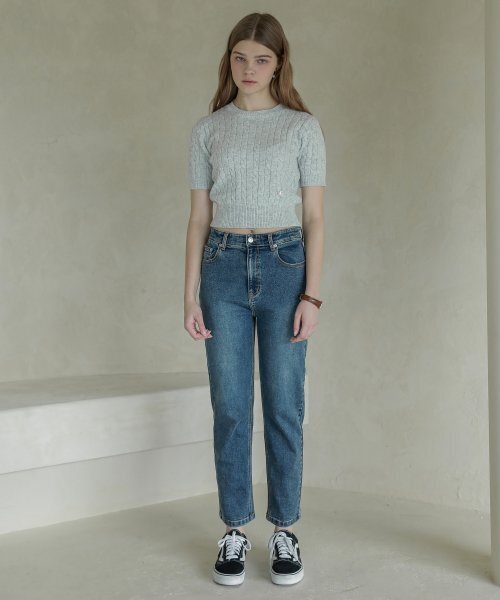 LOSSYROW(ロッシロー)の「Lossy spandex boy-fit denim pants_washedblue(デニムパンツ・レディース・その他・MEDIUM/SMALL)」の3枚目の写真