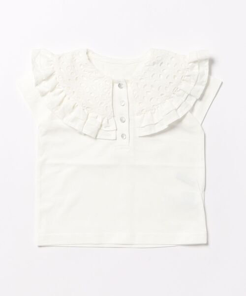 maarook（マルーク）の「天竺レース衿Tシャツ（Tシャツ/カットソー・キッズ・ブルー/ホワイト・100cm/110cm/120cm/130cm/90cm）」の6枚目の写真