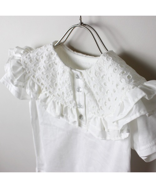 maarook（マルーク）の「天竺レース衿Tシャツ（Tシャツ/カットソー・キッズ・ブルー/ホワイト・100cm/110cm/120cm/130cm/90cm）」の22枚目の写真