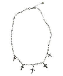SK8ER ROCK（スケーターロック）の「Multy Cross Ovallink Chain Surgical Steel Necklace ((Steel))（ネックレス）」