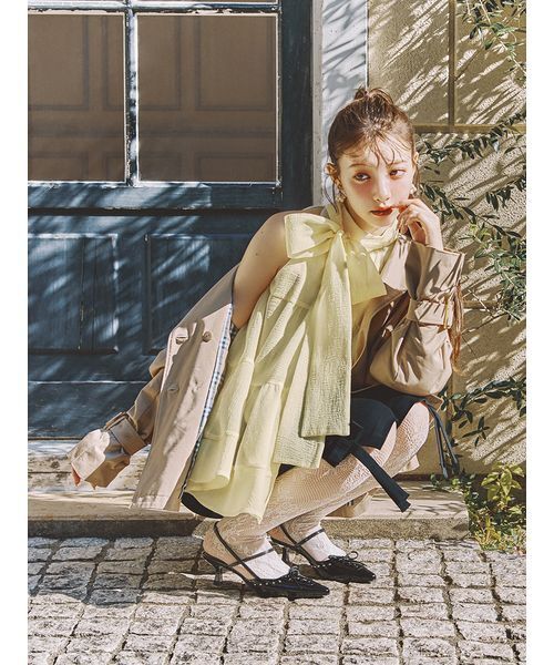 LILY BROWN（リリーブラウン）の「サイドリボンカプリパンツ（その他パンツ・レディース・ブラック/インディゴブルー/チェック・0/1）」の7枚目の写真