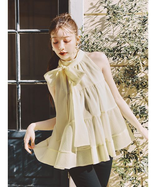 LILY BROWN（リリーブラウン）の「サイドリボンカプリパンツ（その他パンツ・レディース・ブラック/インディゴブルー/チェック・0/1）」の8枚目の写真