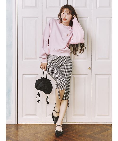 LILY BROWN（リリーブラウン）の「サイドリボンカプリパンツ（その他パンツ・レディース・ブラック/インディゴブルー/チェック・0/1）」の9枚目の写真