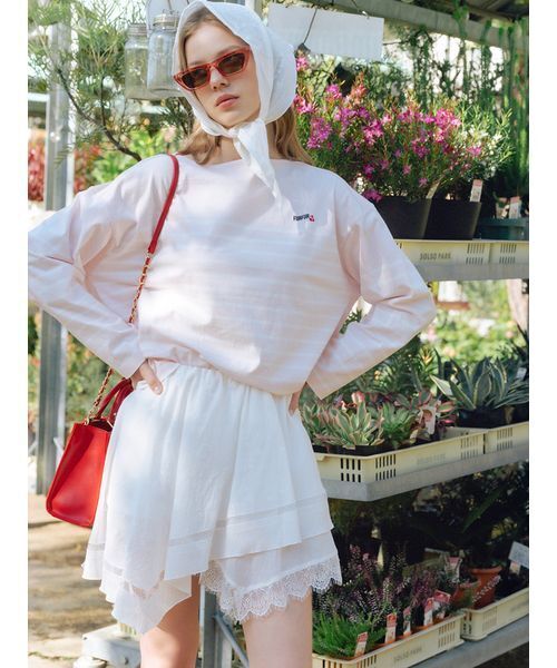 FURFUR（ファーファー）の「ハンカチ刺繍マルチウェイキャミソール（キャミソール・レディース・ブラック/ホワイト/ライム・F）」の6枚目の写真