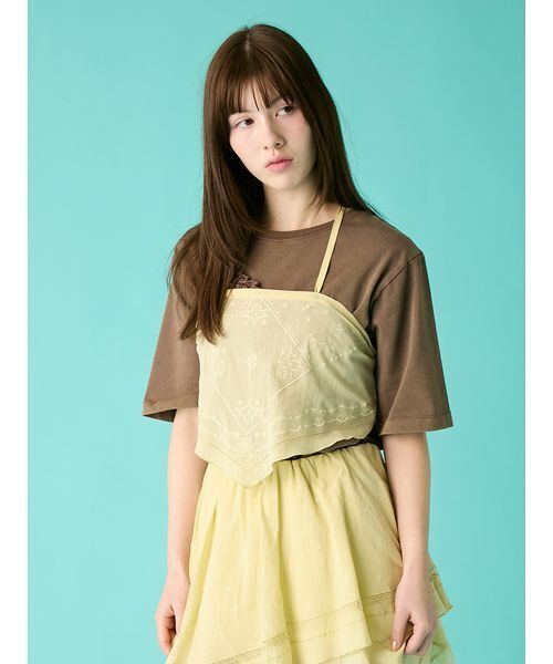 FURFUR（ファーファー）の「ハンカチ刺繍マルチウェイキャミソール（キャミソール・レディース・ブラック/ホワイト/ライム・F）」の8枚目の写真