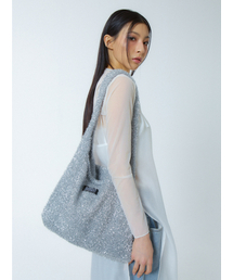 UNKNOWN PLANET（アンノウンプラネット）の「プラネットニットショルダーバッグシルバー（ショルダーバッグ）」