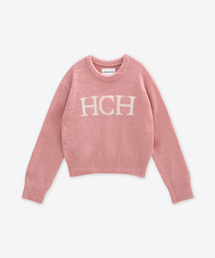 HCHロゴラウンドネックウールニット_ピンク
