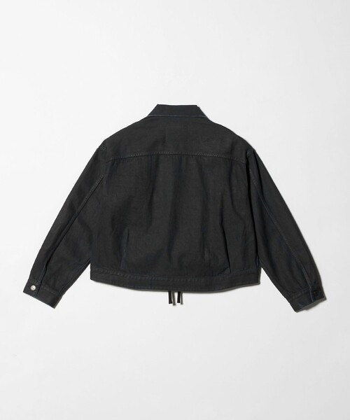 ASTRAET(アストラット)の「<ASTRAET>コーティング ジップ デニムジャケット UNISEX(デニムジャケット・レディース・オフホワイト/ブラック・FREE)」の6枚目の写真