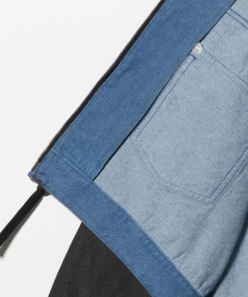 ASTRAET(アストラット)の「<ASTRAET>コーティング ジップ デニムジャケット UNISEX(デニムジャケット・レディース・オフホワイト/ブラック・FREE)」の8枚目の写真