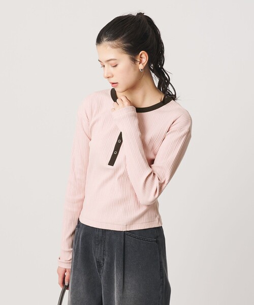 BEAUTY&YOUTH UNITED ARROWS（ビューティーアンドユースユナイテッドアローズ）の「【WEB限定】ランダムリブ ヘンリーネック スナッププルオーバー（Tシャツ/カットソー・レディース・グレー系/ネイビー/ライトピンク/ベージュ・FREE）」の4枚目の写真