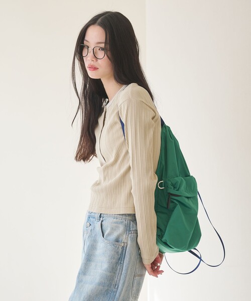 BEAUTY&YOUTH UNITED ARROWS(ビューティーアンドユースユナイテッドアローズ)の「【WEB限定】ランダムリブ ヘンリーネック スナッププルオーバー(Tシャツ/カットソー・レディース・グレー系/ライトピンク/ベージュ/ネイビー・FREE)」の9枚目の写真
