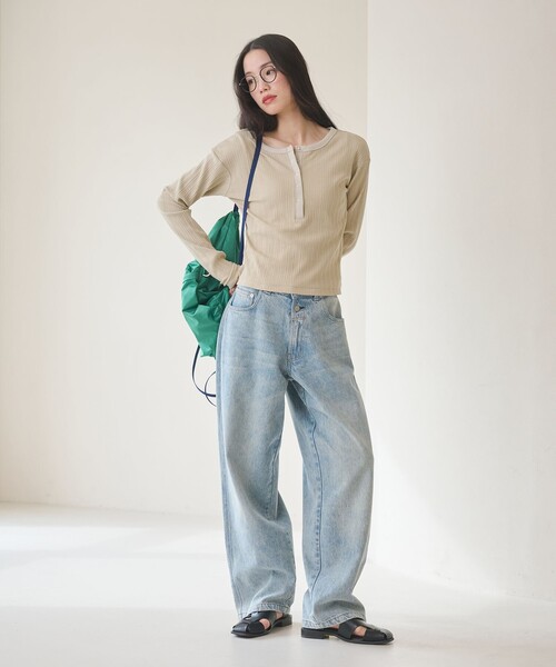BEAUTY&YOUTH UNITED ARROWS(ビューティーアンドユースユナイテッドアローズ)の「【WEB限定】ランダムリブ ヘンリーネック スナッププルオーバー(Tシャツ/カットソー・レディース・グレー系/ライトピンク/ベージュ/ネイビー・FREE)」の10枚目の写真