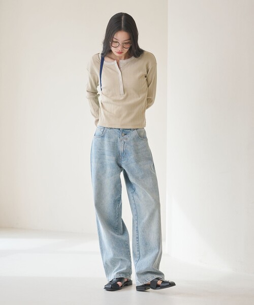 BEAUTY&YOUTH UNITED ARROWS(ビューティーアンドユースユナイテッドアローズ)の「【WEB限定】ランダムリブ ヘンリーネック スナッププルオーバー(Tシャツ/カットソー・レディース・グレー系/ライトピンク/ベージュ/ネイビー・FREE)」の11枚目の写真