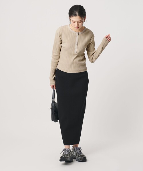 BEAUTY&YOUTH UNITED ARROWS(ビューティーアンドユースユナイテッドアローズ)の「【WEB限定】ランダムリブ ヘンリーネック スナッププルオーバー(Tシャツ/カットソー・レディース・グレー系/ライトピンク/ベージュ/ネイビー・FREE)」の14枚目の写真