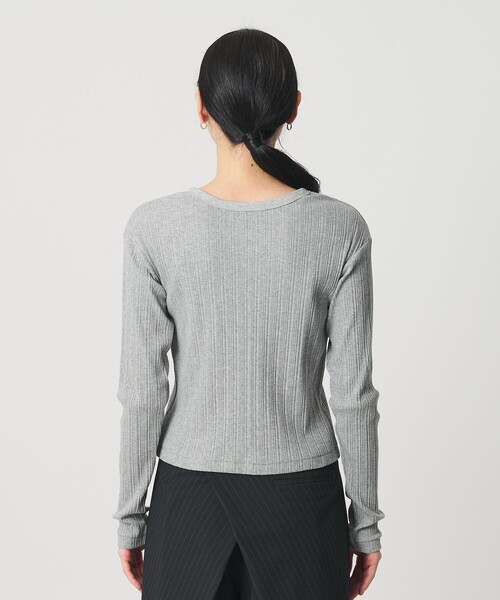 BEAUTY&YOUTH UNITED ARROWS（ビューティーアンドユースユナイテッドアローズ）の「【WEB限定】ランダムリブ ヘンリーネック スナッププルオーバー（Tシャツ/カットソー・レディース・グレー系/ネイビー/ライトピンク/ベージュ・FREE）」の6枚目の写真