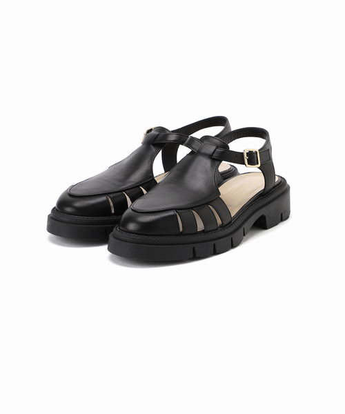 CORSO ROMA，9（コルソローマ）の「【CORSO ROMA 9 / コルソローマノーヴェ】プラットフォームグルカサンダル（サンダル・レディース・ブラック・38/37/36）」の4枚目の写真