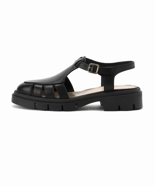 CORSO ROMA，9（コルソローマ）の「【CORSO ROMA 9 / コルソローマノーヴェ】プラットフォームグルカサンダル（サンダル・レディース・ブラック・38/37/36）」の5枚目の写真