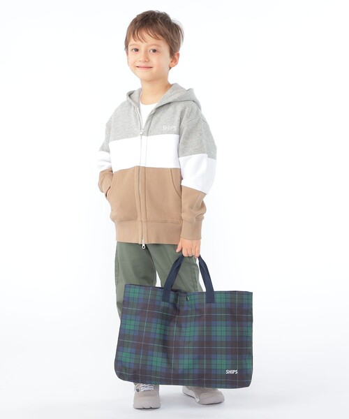 SHIPS（シップス）の「SHIPS KIDS:オリジナル タータンチェック レッスン トートバッグ（ショルダーバッグ・キッズ・ネイビー・ONE SIZE）」の2枚目の写真