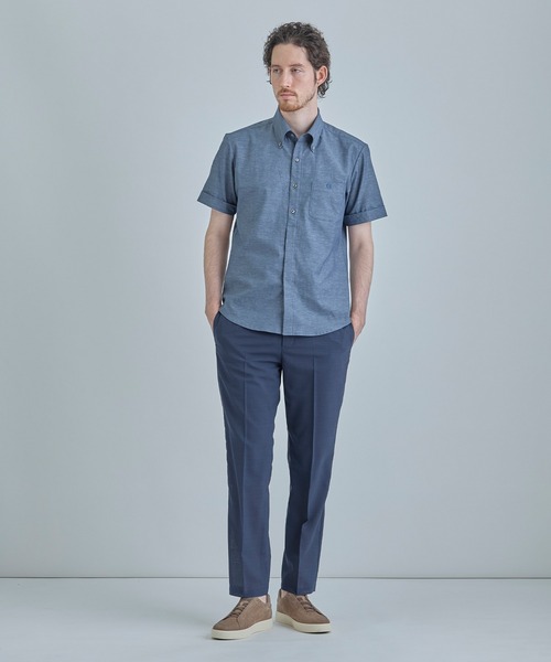 MEN'S BIGI（メンズビギ）の「【COLE HAAN/コール ハーン】別注 綿麻オックス半袖シャツ＜吸水速乾/UVカット/遮熱/透け防止＞（シャツ/ブラウス・メンズ・ネイビー/ホワイト・03/02/01/04）」の10枚目の写真