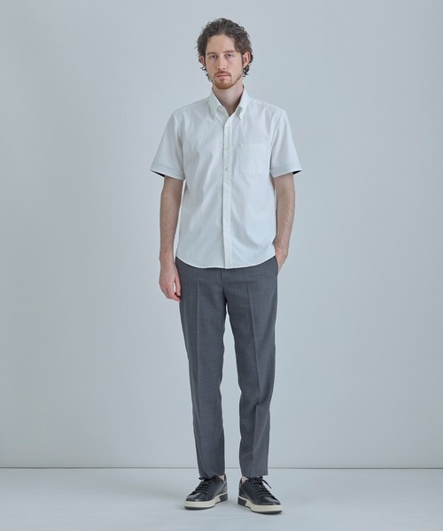 MEN'S BIGI（メンズビギ）の「【COLE HAAN/コール ハーン】別注 綿麻オックス半袖シャツ＜吸水速乾/UVカット/遮熱/透け防止＞（シャツ/ブラウス・メンズ・ネイビー/ホワイト・03/02/01/04）」の9枚目の写真