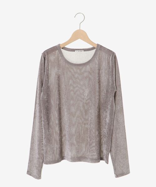 le.coeur blanc（ルクールブラン）の「メッシュベロアカットソー（Tシャツ/カットソー・レディース・ライトグレー・38）」の7枚目の写真