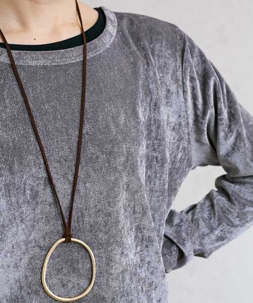 le.coeur blanc（ルクールブラン）の「メッシュベロアカットソー（Tシャツ/カットソー・レディース・ライトグレー・38）」の18枚目の写真