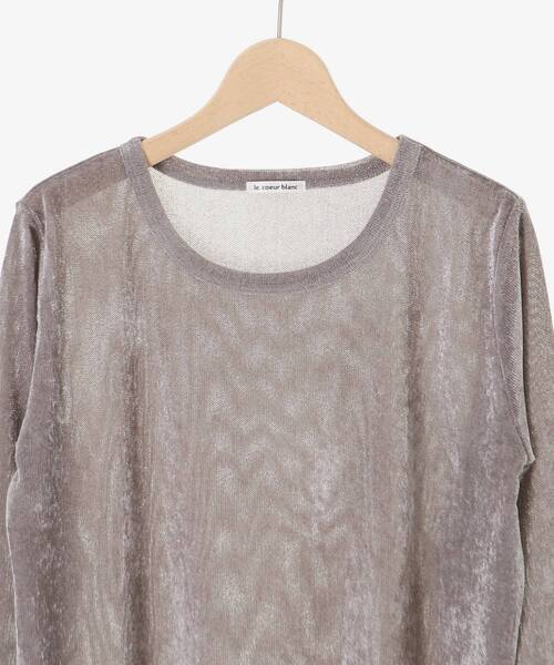 le.coeur blanc（ルクールブラン）の「メッシュベロアカットソー（Tシャツ/カットソー・レディース・ライトグレー・38）」の20枚目の写真
