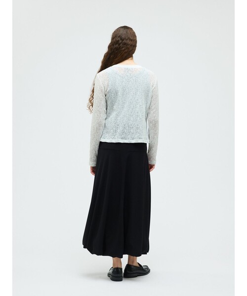 mizuiroind(ミズイロインド)の「mizuiro ind レースクルーネックTシャツ(Tシャツ/カットソー・レディース・アイボリー/ネイビー/オフホワイト/ブラック・FREE)」の18枚目の写真