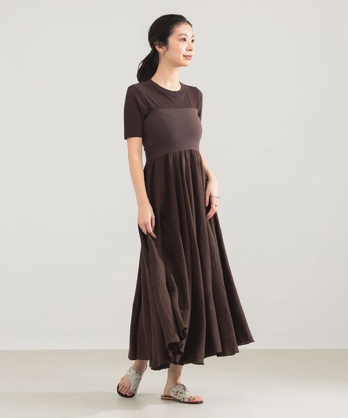 Demi-Luxe BEAMS（デミルクス ビームス）の「AK+1 / リネン マキシスカート（スカート・レディース・ダークブラウン・ONE SIZE）」の7枚目の写真