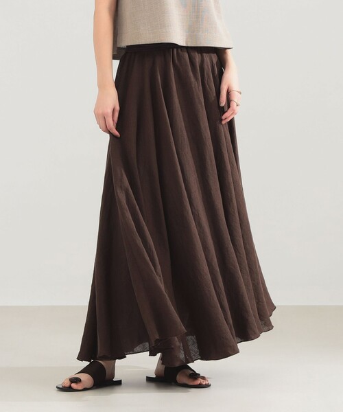 Demi-Luxe BEAMS（デミルクス ビームス）の「AK+1 / リネン マキシスカート（スカート・レディース・ダークブラウン・ONE SIZE）」の11枚目の写真