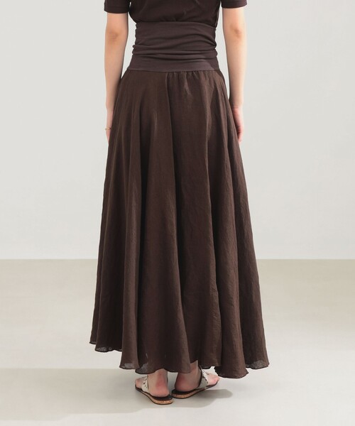 Demi-Luxe BEAMS（デミルクス ビームス）の「AK+1 / リネン マキシスカート（スカート・レディース・ダークブラウン・ONE SIZE）」の14枚目の写真