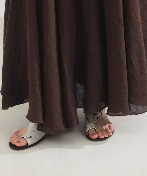 Demi-Luxe BEAMS（デミルクス ビームス）の「AK+1 / リネン マキシスカート（スカート・レディース・ダークブラウン・ONE SIZE）」の16枚目の写真
