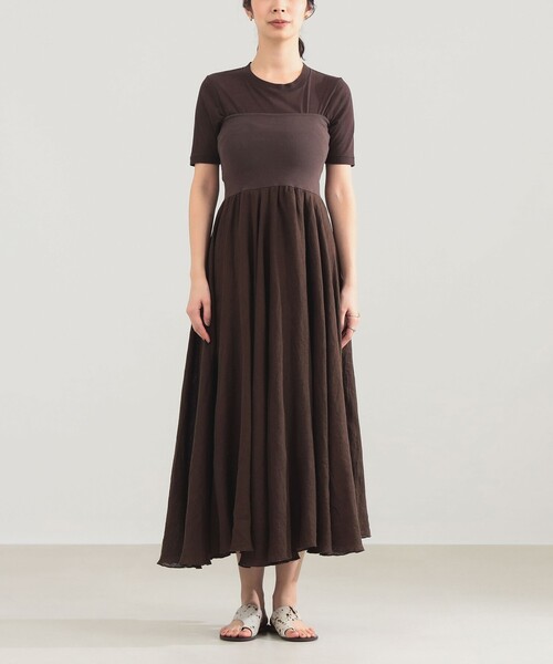 Demi-Luxe BEAMS（デミルクス ビームス）の「AK+1 / リネン マキシスカート（スカート・レディース・ダークブラウン・ONE SIZE）」の17枚目の写真